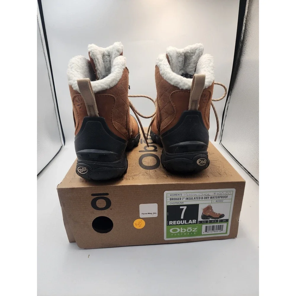 Oboz Bridger 7‎ Insulated B-DRY Waterproof Winter Hiking Boots Chipmunk Brown 7